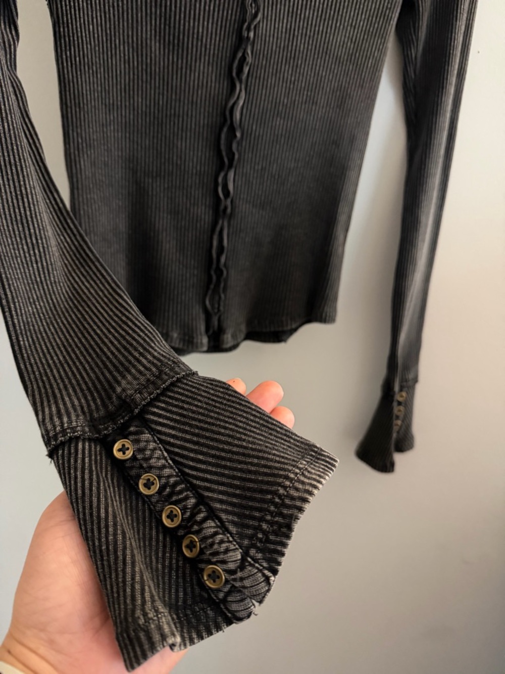 FREE PEOPLE We The Free Soul Sister Ribbed Top Black NWT Size XS - Picture 5 of 16
